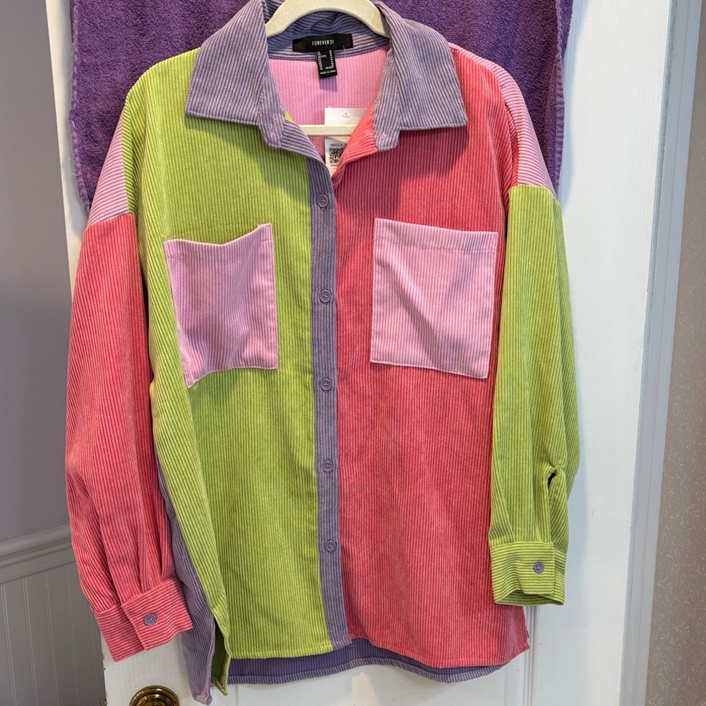 NWT Forever 21 Multicolor Corduroy Shirt